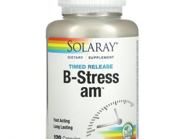 Solaray, B-Stress AM с замедленным высвобождением, 120 капсул