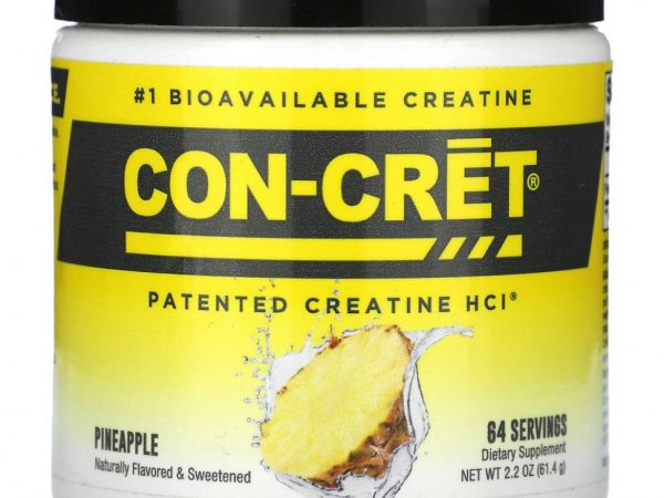 Con-Cret, Запатентованный креатин гидрохлорид, ананас, 61,4 г (2,2 унции)