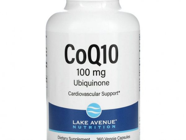 Lake Avenue Nutrition, коэнзим Q10, класса USP, 100 мг, 360 растительных капсул