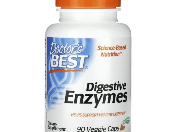 Doctor's Best, пищеварительные ферменты, 90 вегетарианских капсул