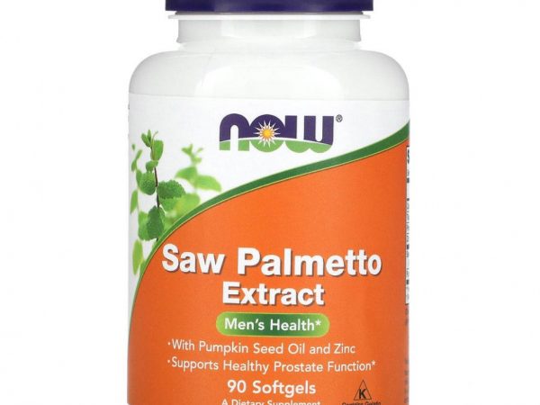 NOW Foods, экстракт серенои, с маслом из семян тыквы и цинком, 160 мг, 90 капсул