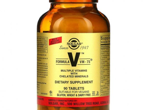 Solgar, Formula V, VM-75, комплексные витамины с хелатными минералами, 90 таблеток