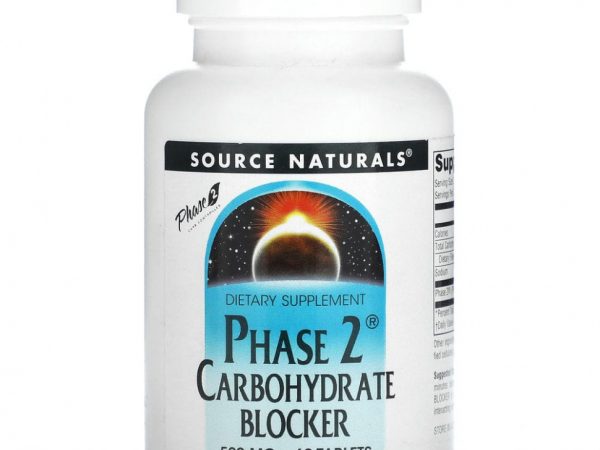 Source Naturals, Блокировщик углеводов, стадия 2, 500 мг, 60 таблеток