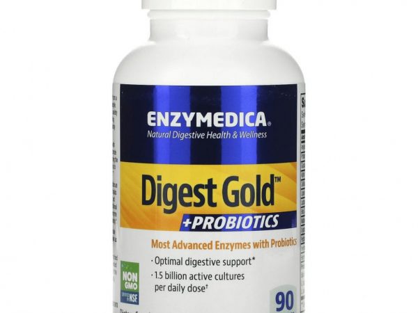 Enzymedica, Digest Gold + пробиотики, 90 капсул