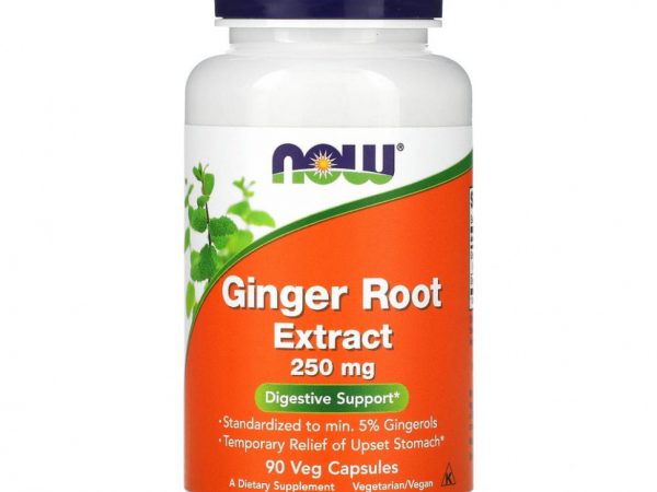 NOW Foods, экстракт корня имбиря, 250 мг, 90 вегетарианских капсул