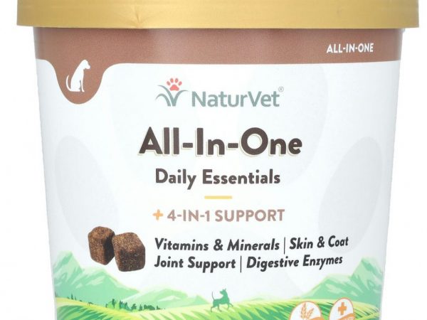 NaturVet, All-In-One, универсальная добавка для собак, 60 жевательных таблеток, 240 г (8,4 унции)