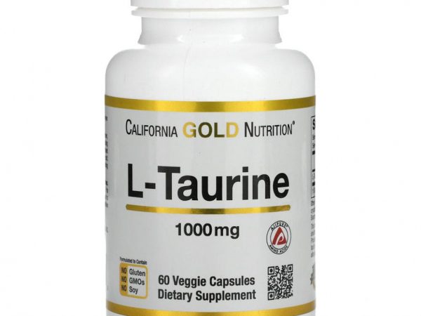 California Gold Nutrition, L-таурин, AjiPure, 1000 мг, 60 растительных капсул