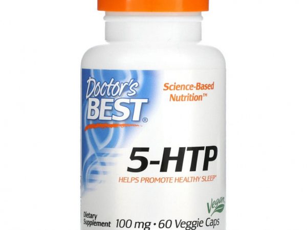 Doctor's Best, 5-гидрокситриптофан, 100 мг, 60 вегетарианских капсул