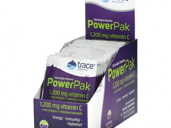 Trace Minerals ®, электролит для повышения выносливости, PowerPak, со вкусом ягод асаи, 30 пакетиков по 5,2 г (0,18 унции)