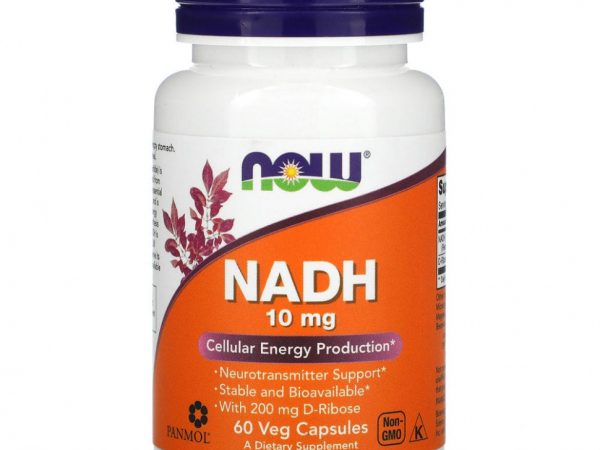 NOW Foods, НАДH, 10 мг, 60 растительных капсул
