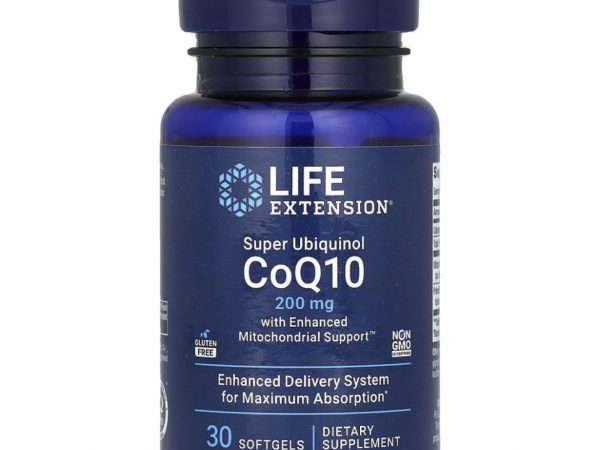 Life Extension, Super Ubiquinol CoQ10 с улучшенной поддержкой митохондрий, 200 мг, 30 гелевых капсул