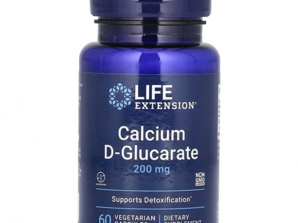 Life Extension, D-глюкарат кальция, 200 мг, 60 растительных капсул