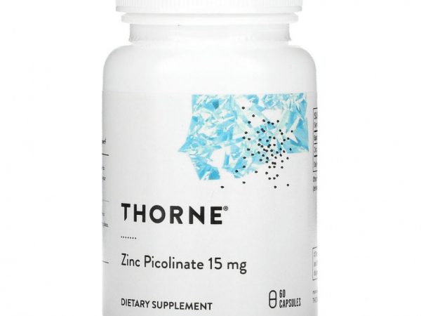 Thorne Research, пиколинат цинка, 15 мг, 60 капсул
