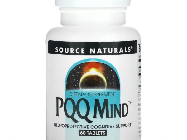 Source Naturals, PQQ для мозга, пирролохинолинхинон, метоксантин, 60 таблеток