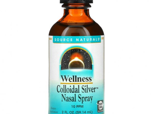 Source Naturals, Wellness, назальный спрей с коллоидным серебром, 10 част./млн, 59,14 мл (2 жидк. унции)