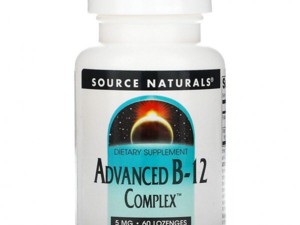 Source Naturals, улучшенный комплекс B-12, 5 мг, 60 таблеток для рассасывания