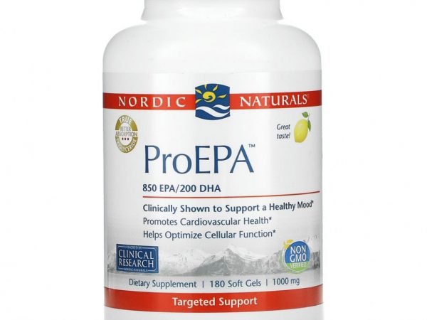 Nordic Naturals, ProEPA, лимон, 1000 мг, 180 капсул