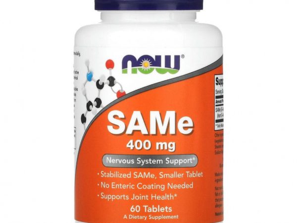 NOW Foods, SAMe, 400 мг, 60 таблеток