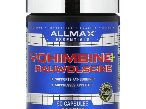 ALLMAX Nutrition, Йохимбин гидрохлорид и раувольсцин, 3,0 мг, 60 капсул