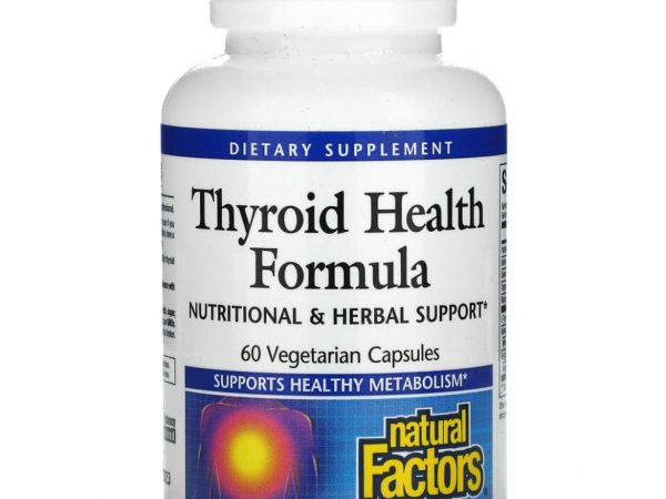 Natural Factors, добавка для здоровья щитовидной железы, 60 растительных капсул