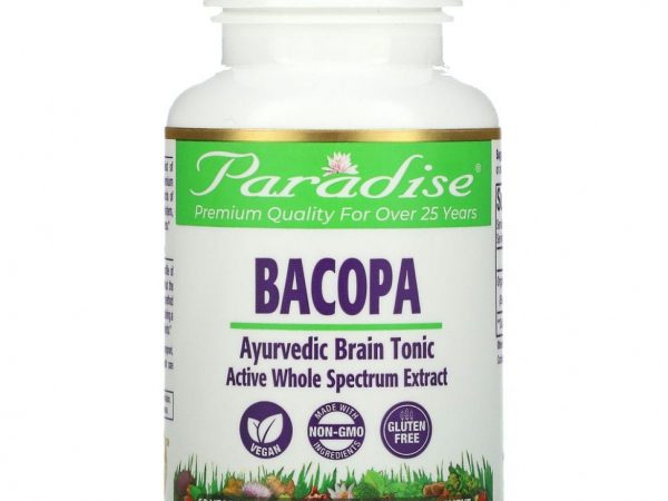 Paradise Herbs, Бакопа, 60 вегетарианских капсул