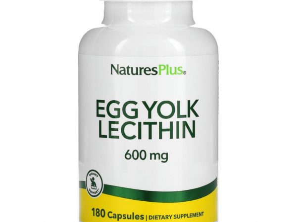 NaturesPlus, Лецитин из яичных желтков, 600 мг, 180 вегетарианских капсул