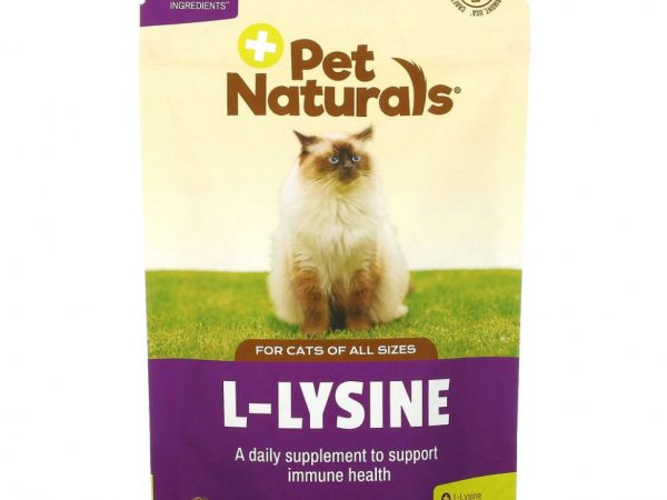 Pet Naturals of Vermont, L-лизин для котов, со вкусом куриной печени, 250 мг, 60 жевательных таблеток, 90 г (3,17 унции)