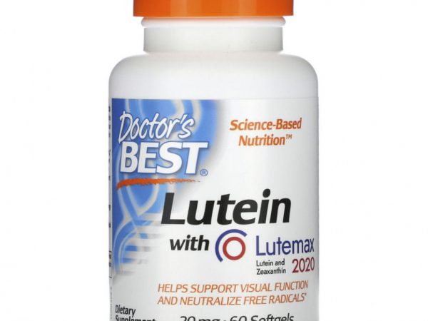 Doctor's Best, лютеин с Lutemax 2020, 20 мг, 60 мягких таблеток