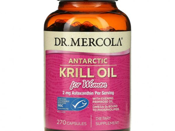 Dr. Mercola, Жир антарктического криля для женщин, 270 капсул
