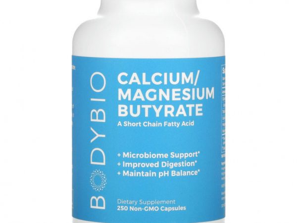BodyBio, Бутират кальция / магния, 250 капсул без ГМО