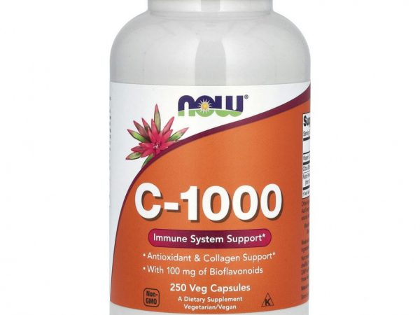 NOW Foods, C-1000, со 100 мг биофлавоноидов, 250 растительных капсул