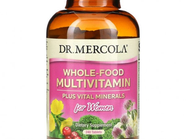 Dr. Mercola, Мультивитамины из цельных продуктов плюс необходимые микроэлементы для женщин, 240 таблеток