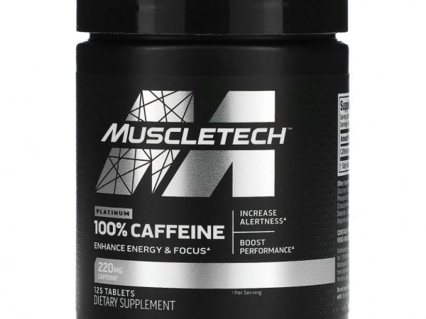Muscletech, Platinum 100%, кофеин, 220 мг, 125 таблеток