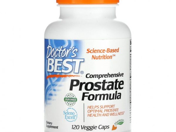 Doctor's Best, комплексная формула здоровья простаты, 120 вегетарианских капсул