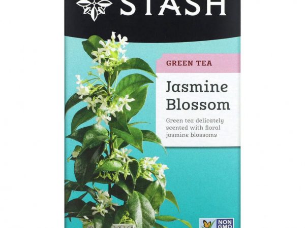 Stash Tea, Цветок жасмина, зеленый чай, 20 чайных пакетиков, 1,3 унции (38 г)