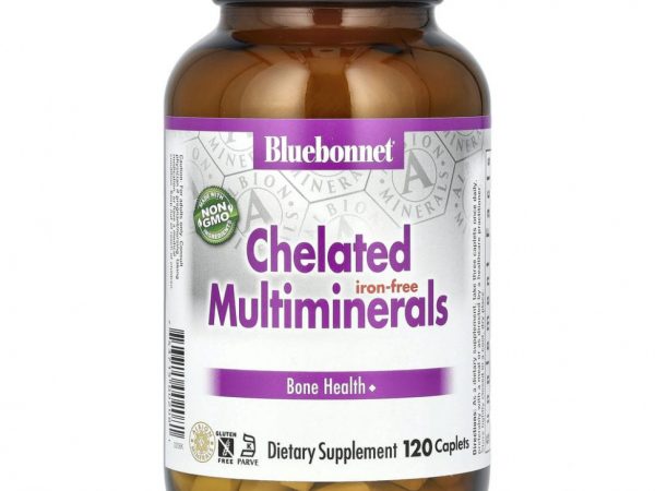 Bluebonnet Nutrition, Хелатные мультиминералы, без железа, 120 капсул