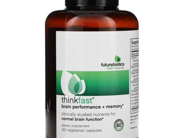 FutureBiotics, Thinkfast, Работа мозга + память, 120 вегетарианских капсул