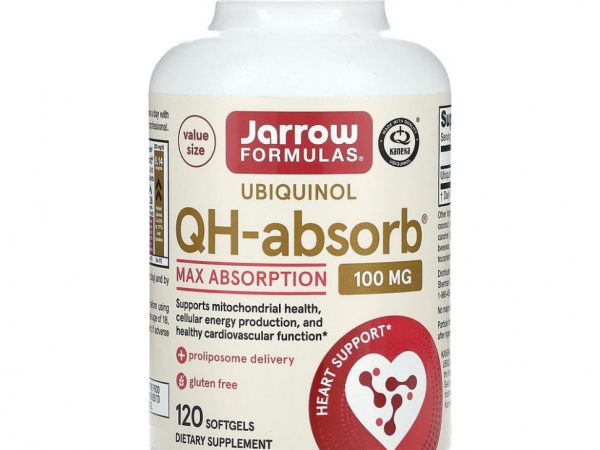 Jarrow Formulas, Убихинол QH-Absorb, 100 мг, 120 мягких желатиновых капсул
