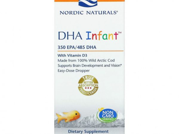 Nordic Naturals, Докозагексаеновая кислота (ДГК) с витамином D3 для младенцев, 60 мл (2 жидкие унции)