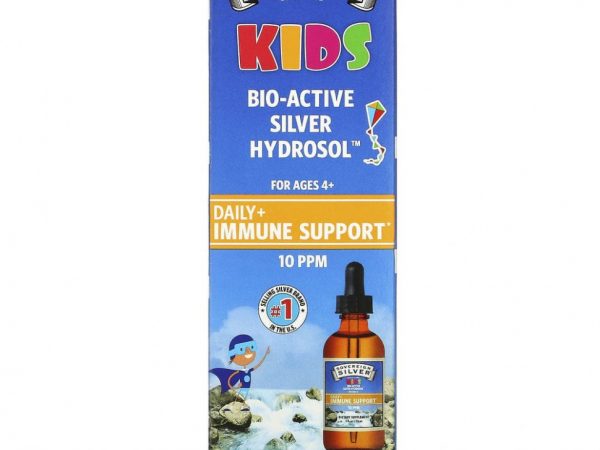 Sovereign Silver, Bio-Active Silver Hydrosol, поддержка иммунитета, для детей от 4 лет, 10 част./млн, 59 мл (2 жидк. унции)