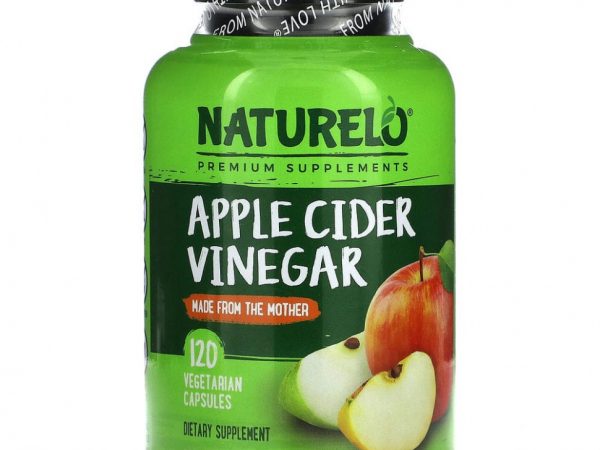 NATURELO, яблочный уксус с кето-солями и маслом MCT, 120 вегетарианских капсул