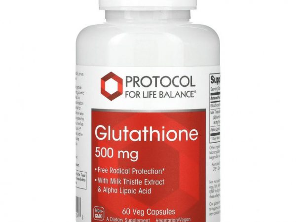 Protocol for Life Balance, глутатион, 500 мг, 60 растительных капсул
