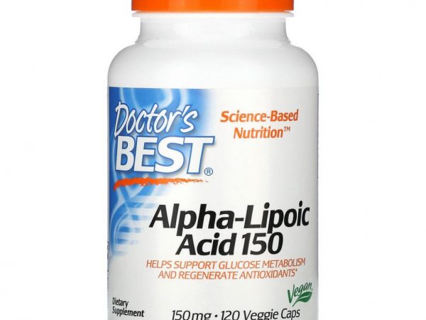 Doctor's Best, альфа-липоевая кислота, 150 мг, 120 растительных капсул