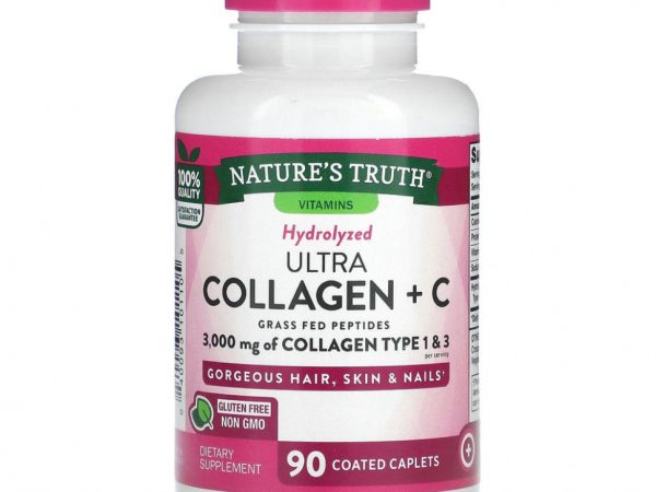 Nature's Truth, Ultra Collagen + C, 3000 мг, 90 капсул, покрытых оболочкой