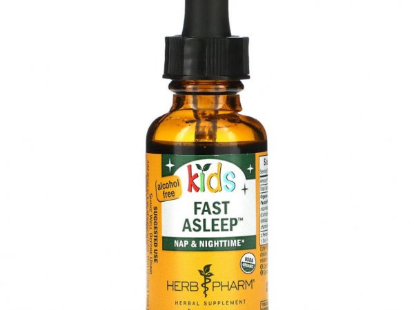 Herb Pharm, Детское органическое средство для быстрого засыпания, не содержит спирт, 1 жид. унция(30 мл)