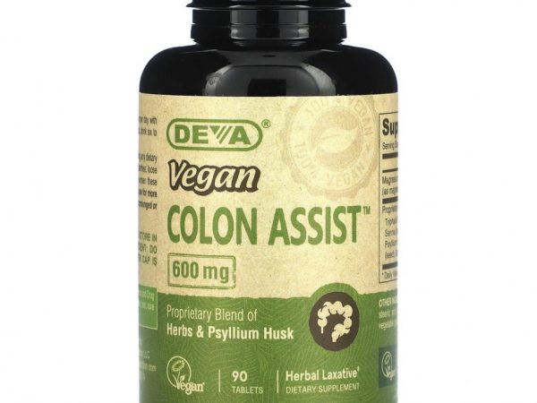 Deva, Vegan Colon Assist, 600 мг, 90 таблеток