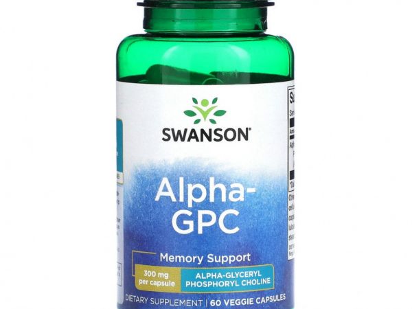 Swanson, Alpha GPC, 300 мг, 60 растительных капсул