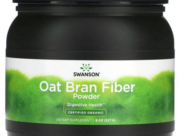 Swanson, Сертифицированный порошок клетчатки из органических овсяных отрубей, 227 г (8 унций)