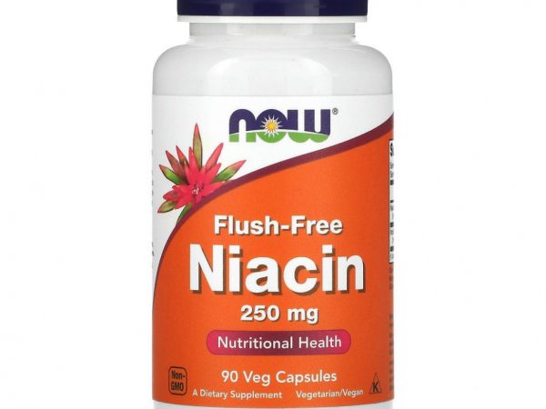 NOW Foods, Ниацин, не вызывающий смывания, 125 мг, 90 растительных капсул