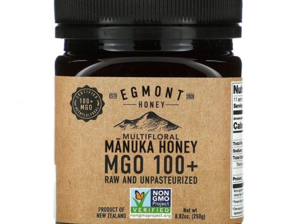Egmont Honey, Разноцветный мед манука, необработанный и непастеризованный, MGO 100+, 250 г (8,82 унции)